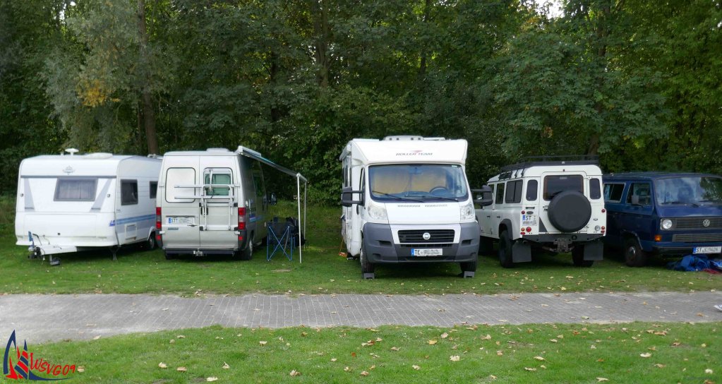 Von sieben anderen Vereinen kommen Segler nach Gronau und viele übernachten hier im Vereinheim, im Campingwagen oder Wohnmobil.